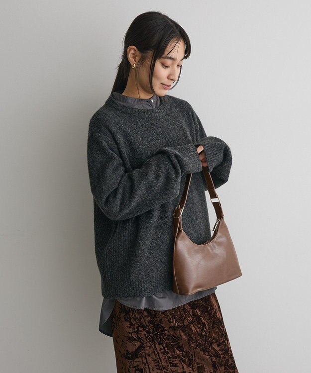 CRAFT STANDARD BOUTIQUE 起毛クルーネックニットプルオーバー Dark Gray