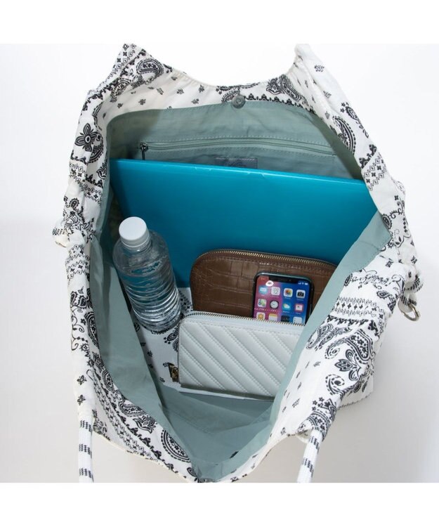 UNBILLION カシュカシュ cachecache / カジュアルパターンビッグトート ホワイト