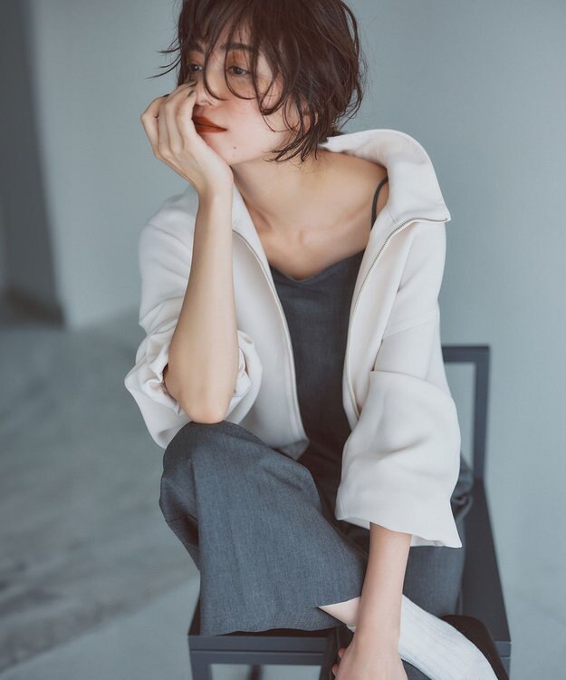 23区 【洗える】ドライ2WAYストレッチ サロペット グレー系