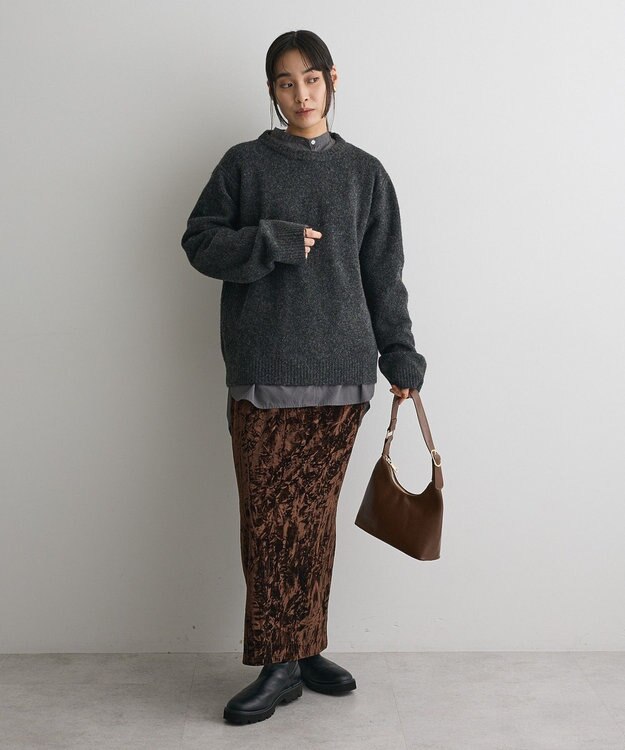 CRAFT STANDARD BOUTIQUE 起毛クルーネックニットプルオーバー Dark Gray