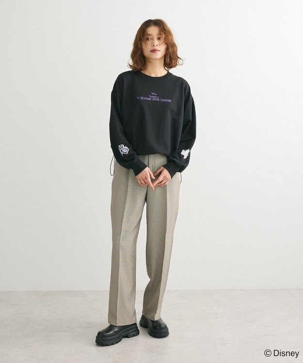 Green Parks ナイトメア／裾ドロストミニ裏毛プルオーバー Black