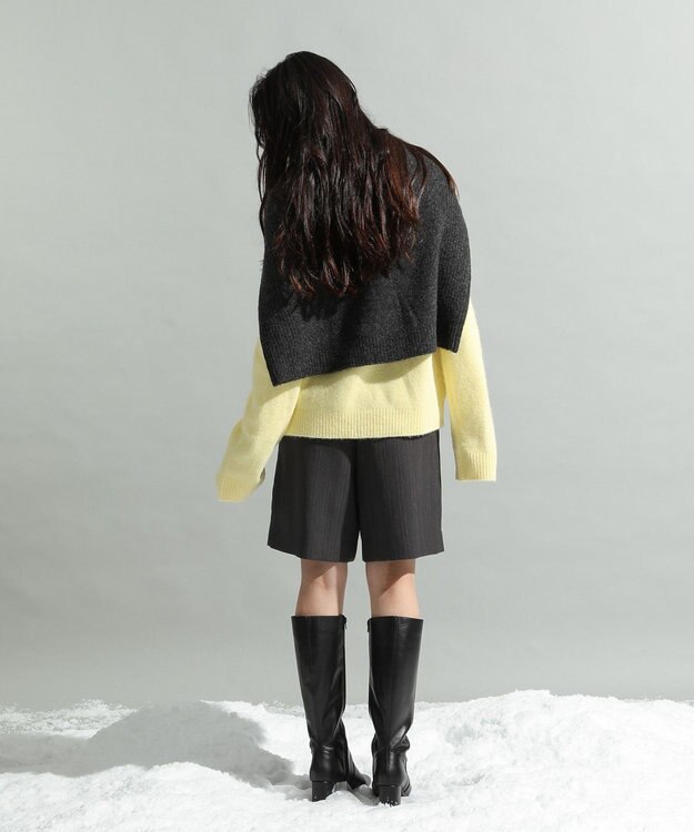 CRAFT STANDARD BOUTIQUE 起毛クルーネックニットプルオーバー Yellow