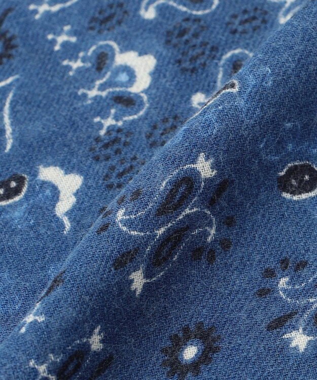 JOSEPH ABBOUD 【イタリア製】ペイズリープリントストール ダルブルー系5