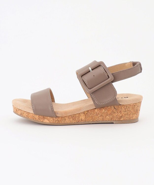 ANY 【履き心地抜群】ダブルベルトウェッジサンダル モカ