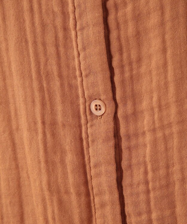 UCHINO クレープガーゼ　前あきギャザーワンピース ブラウン