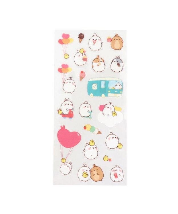 Mother garden 【2/15(日)で販売終了】 マザーガーデン MOLANG モラン いっぱいシール 3枚セット ≪おでかけ スイーツ ホリディー≫ -