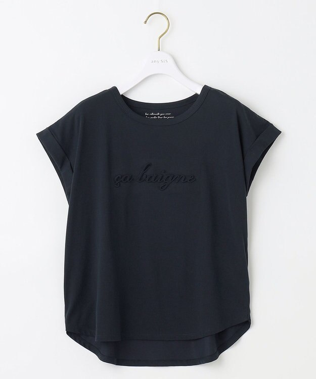ANY SIS エンボスロゴ Tシャツ ネイビー