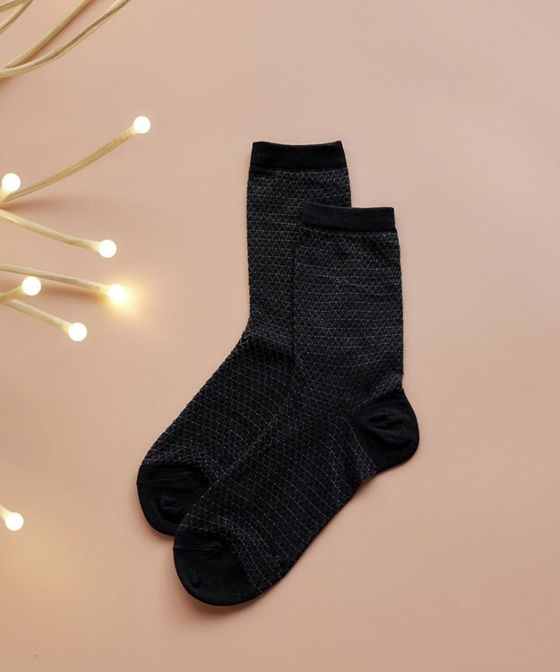 Tiaclasse レース編みソックス ブラック