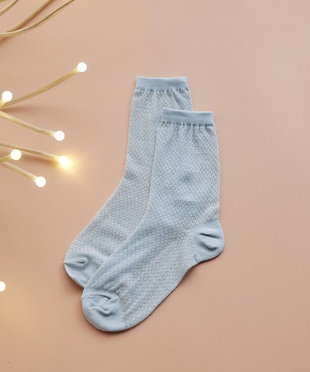 Tiaclasse レース編みソックス サックス