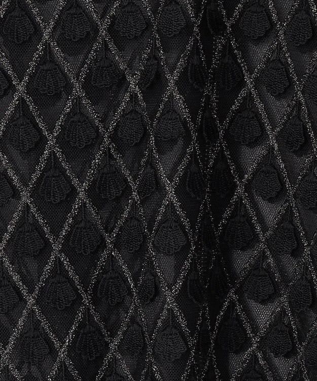 GRACE CONTINENTAL モチーフチュールブラウス ブラック