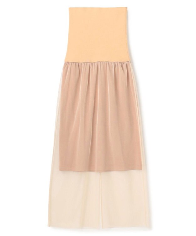 BEIGE， 【洗える】TAMARIX / ストレッチチュールIラインスカート Beige