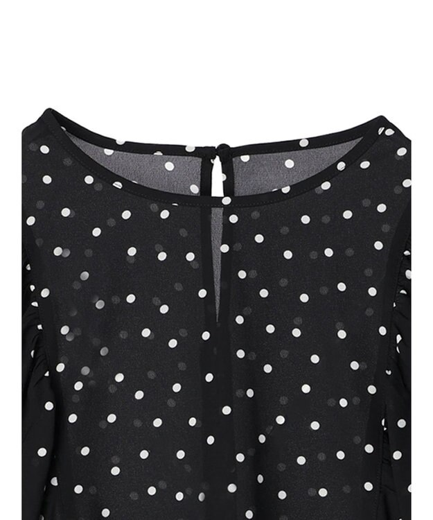 AMERICAN HOLIC ギャザースリーブドットブラウス Black