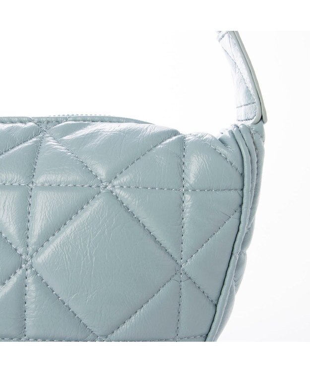 UNBILLION カシュカシュ cachecache / ソフト合皮キルティングハーフムーンショルダー ブルー