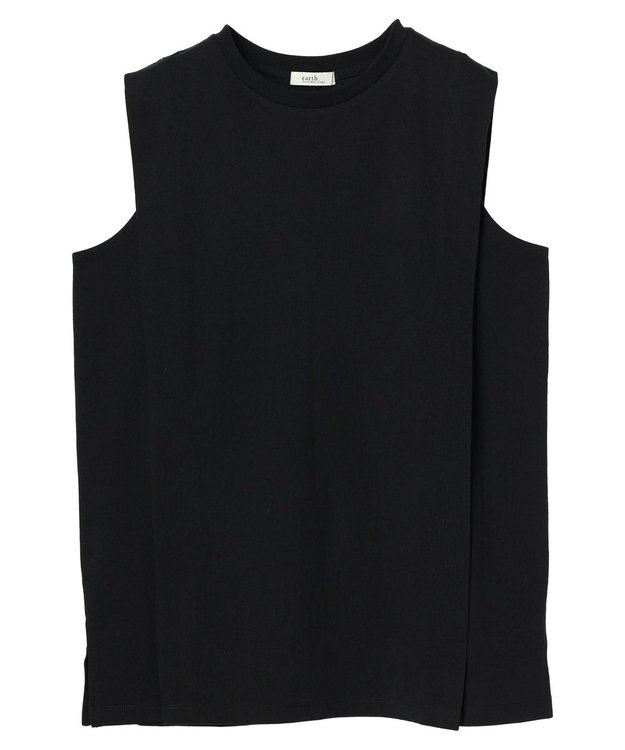earth music&ecology ボクシーノースリーブチュニック Black