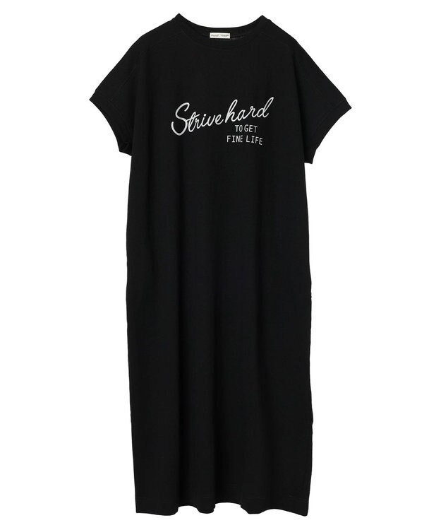 CRAFT STANDARD BOUTIQUE 10/- ヴィンテージフレンチスリーブワンピース Black