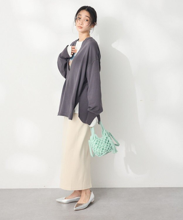 CRAFT STANDARD BOUTIQUE TC裏毛Ｖネックプルオーバー Black