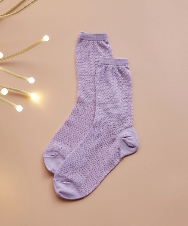 Tiaclasse レース編みソックス ラベンダー