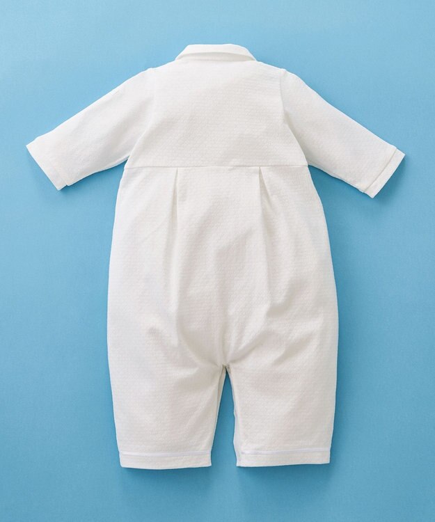 MIKI HOUSE HOT BISCUITS 【ミキハウス】 ツーウェイオールセットタキシード風【春夏向け】（50-70cm） 白