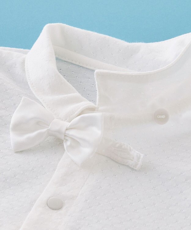 MIKI HOUSE HOT BISCUITS 【ミキハウス】 ツーウェイオールセットタキシード風【春夏向け】（50-70cm） 白