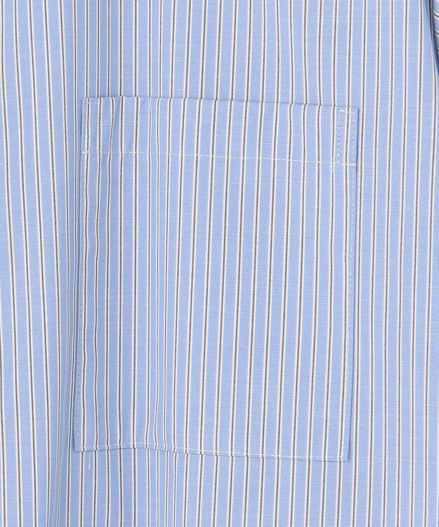 J.PRESS LADIES 【洗える・接触冷感・UVケア】エステネージュ シャツ ワンピース ブルーストライプ系