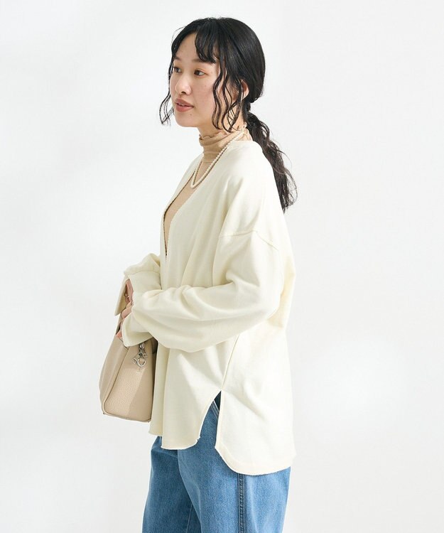 CRAFT STANDARD BOUTIQUE TC裏毛Ｖネックプルオーバー Ivory