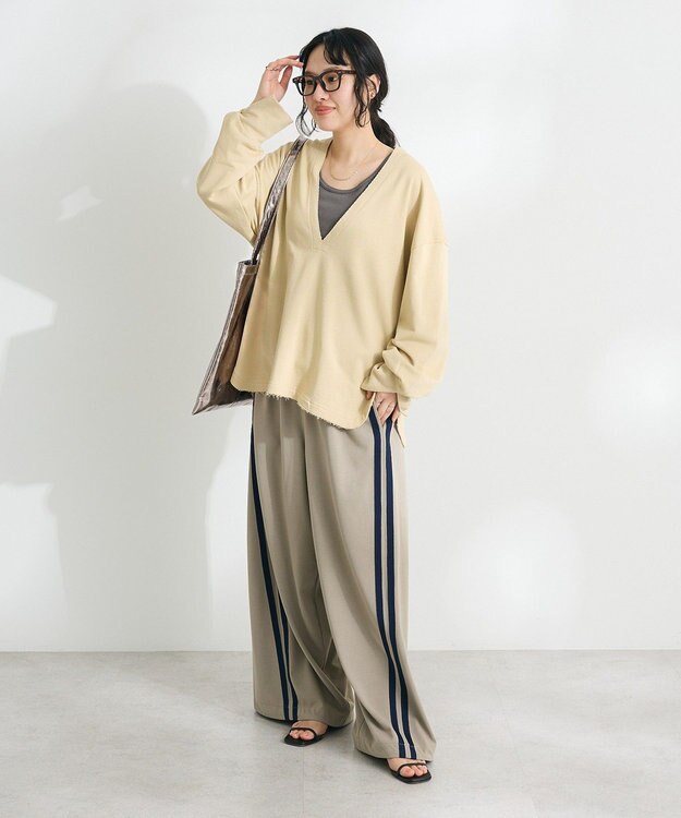 CRAFT STANDARD BOUTIQUE TC裏毛Ｖネックプルオーバー Beige