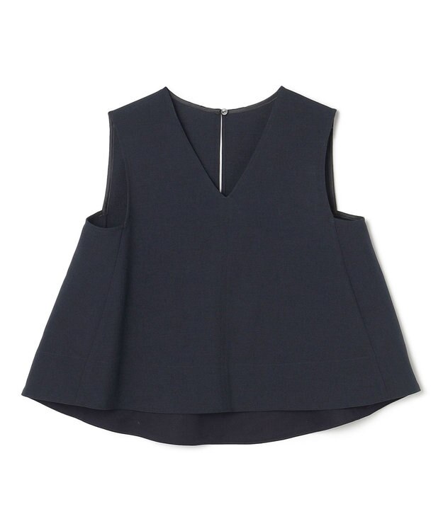 uncrave ウォッシャブルドライサップ テントラインブラウス ネイビー