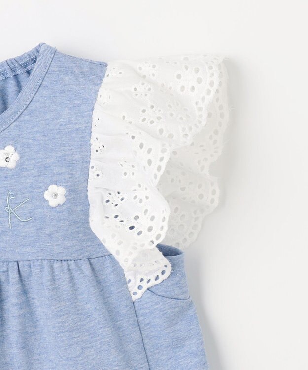 組曲 KIDS 【80-100㎝】 petit fleur エンブロイダリーチュニック ブルー