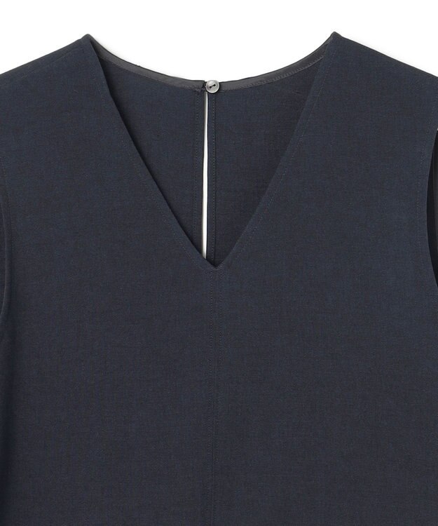 uncrave ウォッシャブルドライサップ テントラインブラウス ネイビー