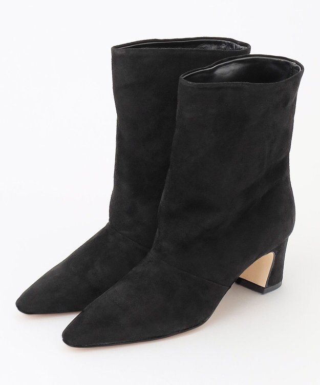 自由区 【CORSO ROMA】ワイドレッグショート ブーツ ブラック系