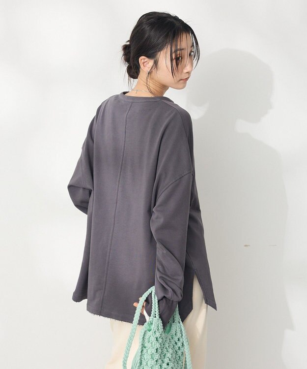 CRAFT STANDARD BOUTIQUE TC裏毛Ｖネックプルオーバー Black