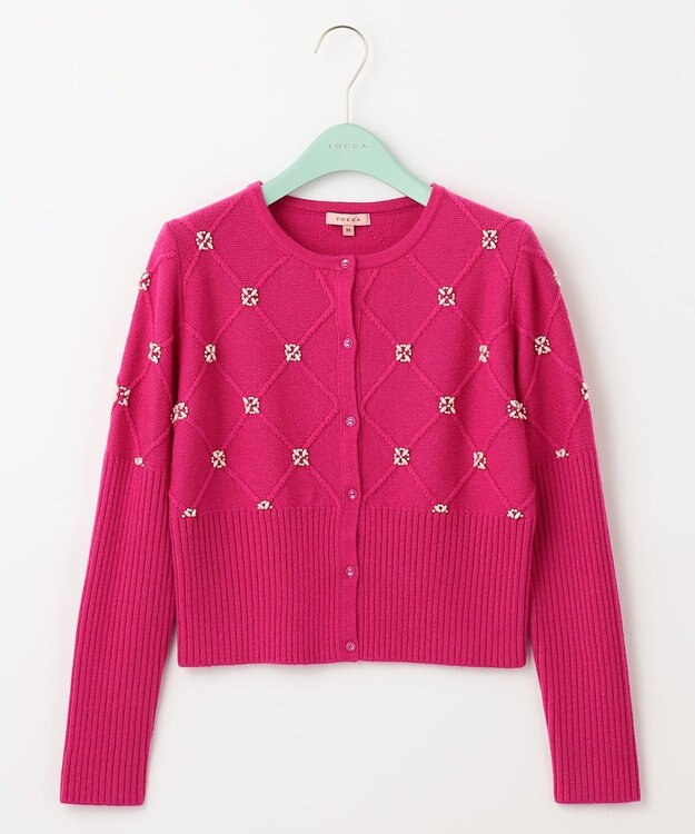 TOCCA 【洗える】PEARL BOUQUET KNIT カーディガン フランボワーズ系