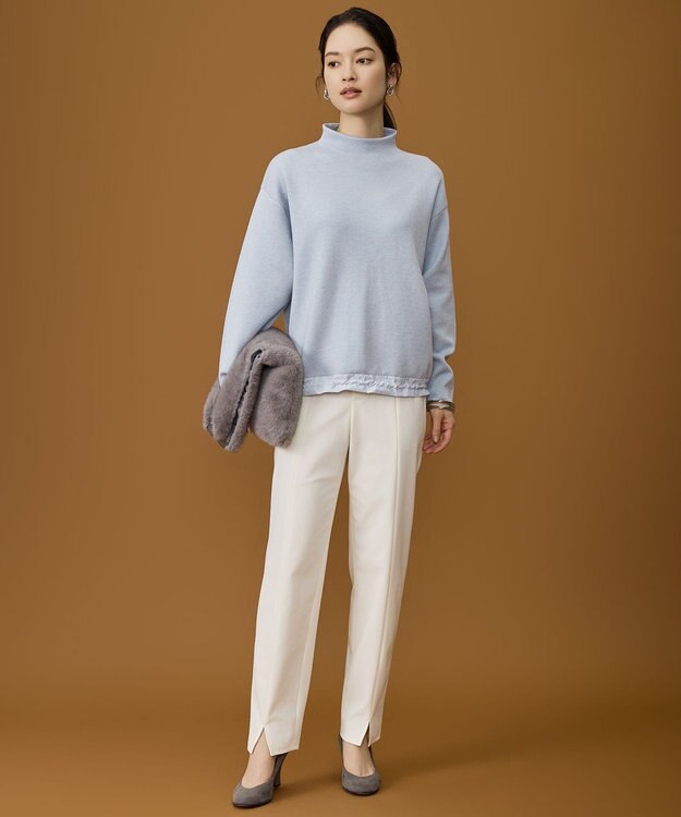 自由区 L 【17号サイズまで展開・SHIHOさん着用】ジョーゼットニット パンツ オフ