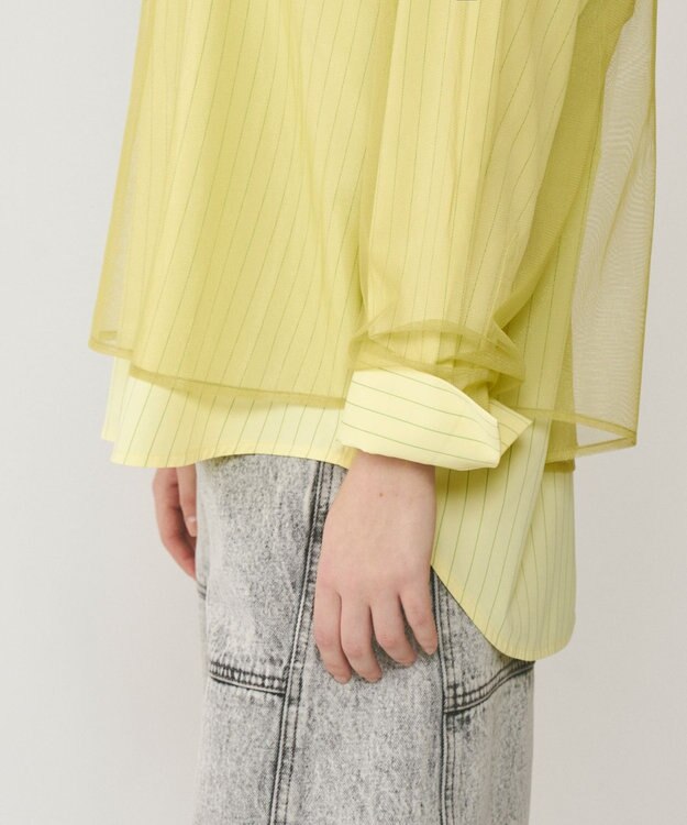 GRACE CONTINENTAL チュールレイヤードシャツ イエロー