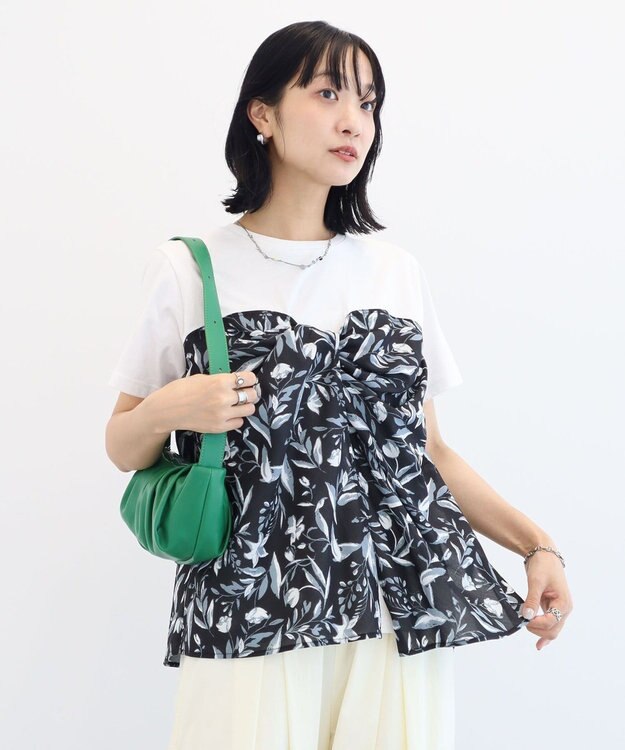 Green Parks スカーフドッキングプルオーバー Black