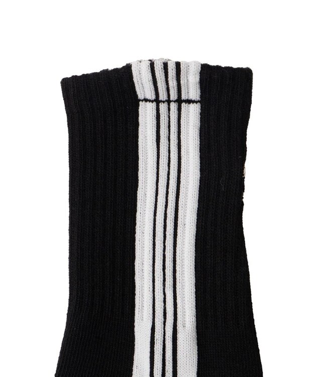 WEGO サイドラインクルーソックス ブラック