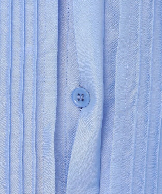 ICB 【洗える】 セシェシルキーローン シャツブラウス スカイブルー系