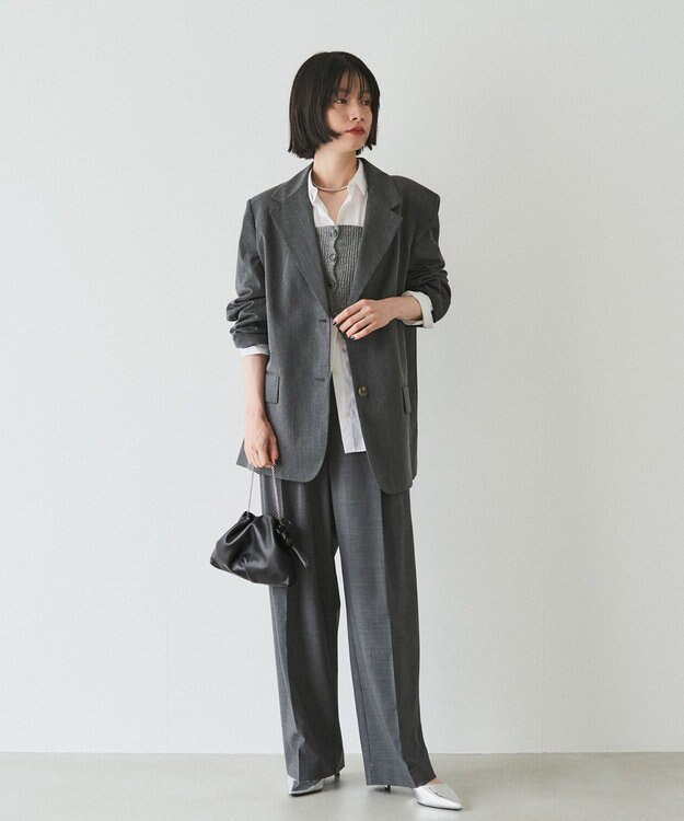 russet レザー巾着ミニショルダーバッグ(CE-1637) Black