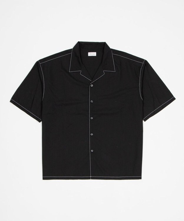WEGO 【ユニセックス着用ITEM/SMLサイズ展開】 TRオープンカラーシャツ（SS） ブラック