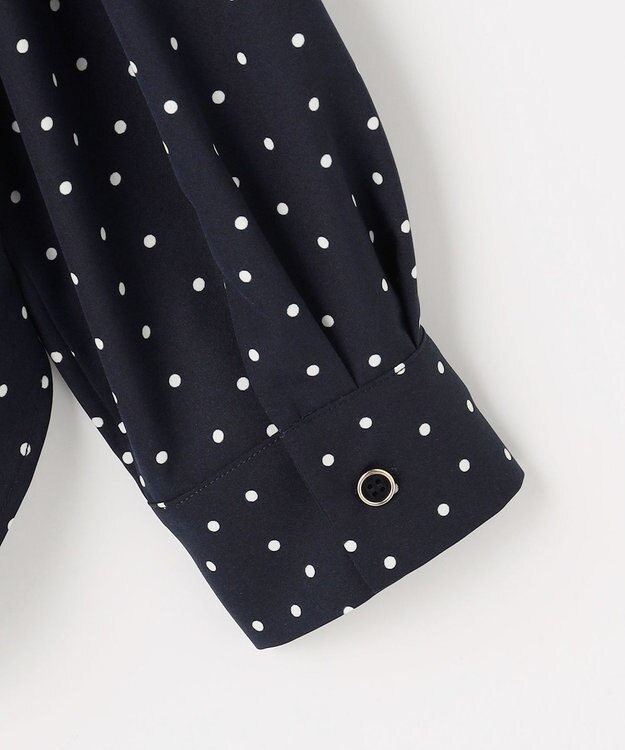 ANY SIS ラッフルレイヤード ブラウス ネイビードット