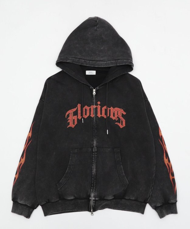 WEGO 【ユニセックス着用ITEM/MLサイズ展開】パウダーブリーチグラフィックZIPパーカー 柄1