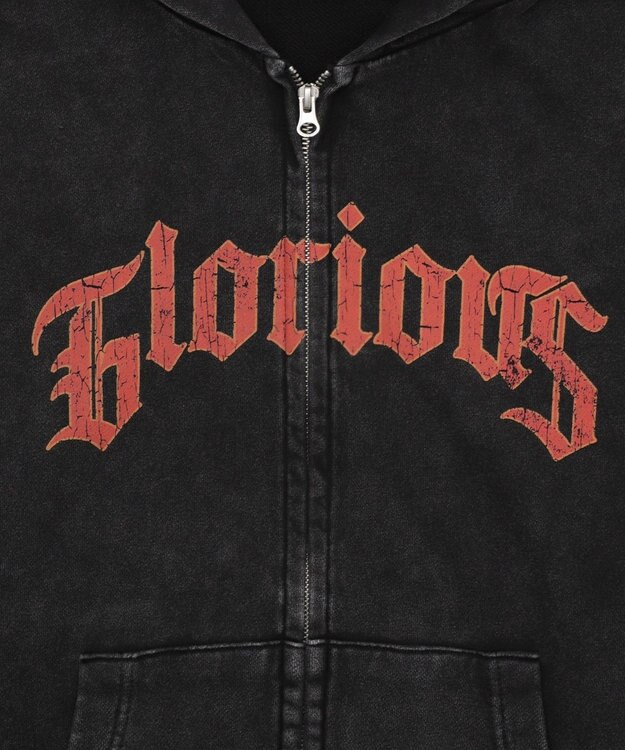 WEGO 【ユニセックス着用ITEM/MLサイズ展開】パウダーブリーチグラフィックZIPパーカー 柄1