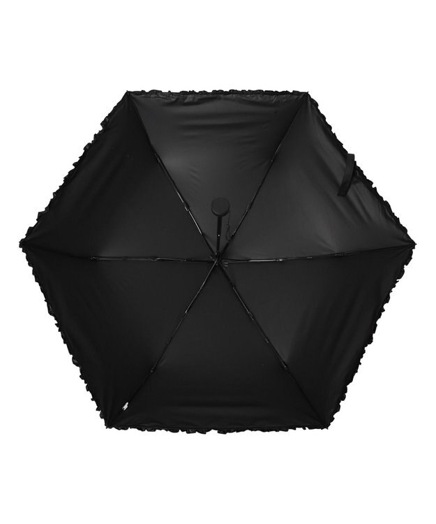 WEGO 【日傘/雨晴兼用/UVカット/日焼け対策/紫外線対策/熱中症対策】PROTECT　U　フリル ブラック