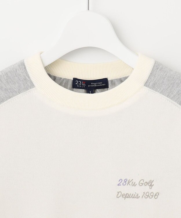 23区GOLF 【WOMEN】【洗える】トロンプルイユ ニット アイボリー系