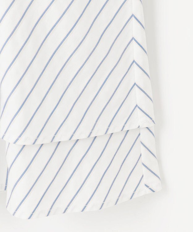 組曲 S シャツコンビティアード ロングＴシャツ アイボリー×ストライプ系1