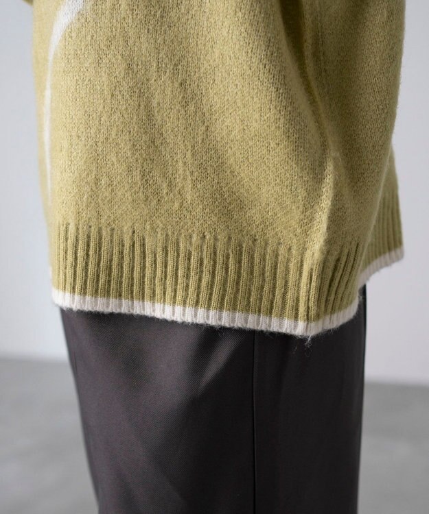 WEGO 【25年秋冬新作】ニュアンスライン配色プルオーバー グリーンその他