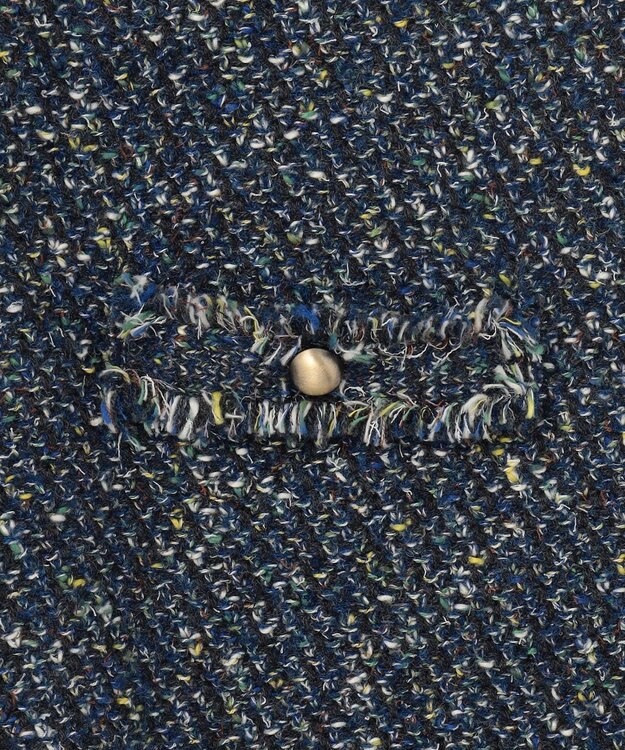 自由区 ミックスツイードニット  ベスト リッツブルー系