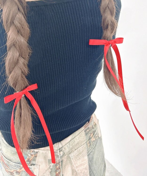 WEGO L2Pロングナローリボンクリップ レッド