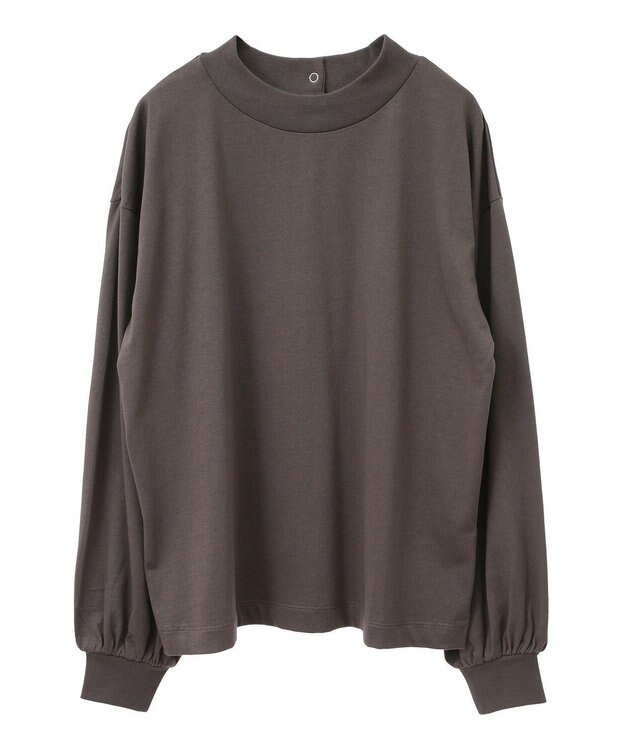 CRAFT STANDARD BOUTIQUE モックネックリングドット長袖プルオーバー Charcoal Gray