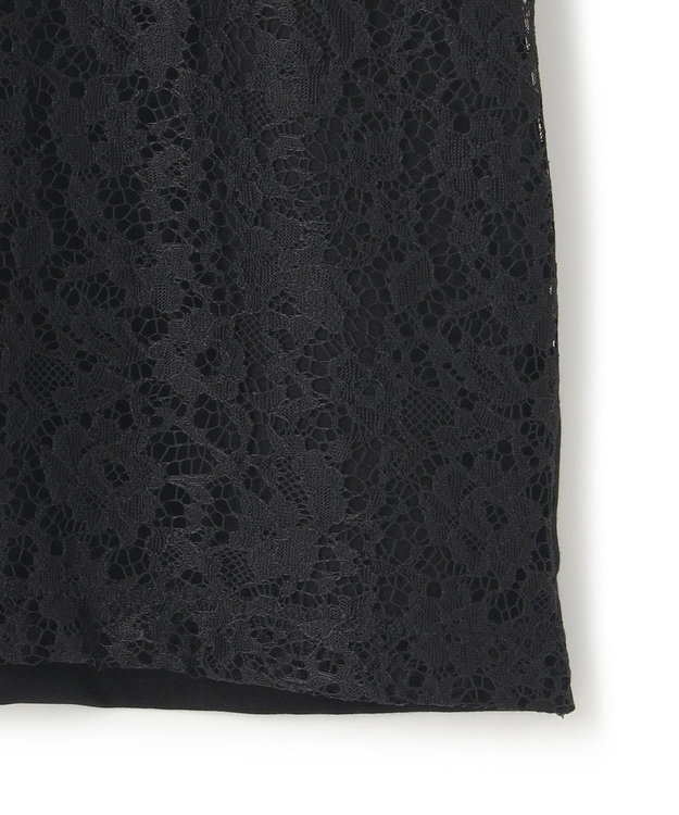 ICB 【洗える】レースコンビジャージー プルオーバー ブラック系